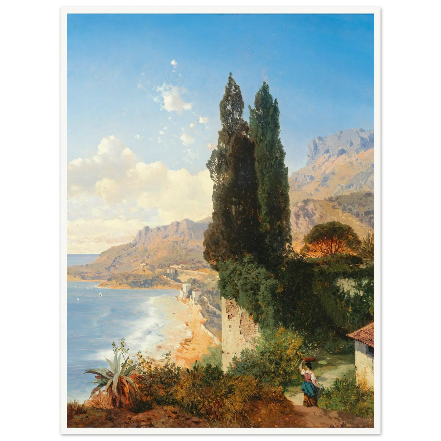 Partie Di Monaco Bei Nizza Art Print | Albert Zimmermann - Framed Poster - 30x40 cm / 12x16″ - Black frame