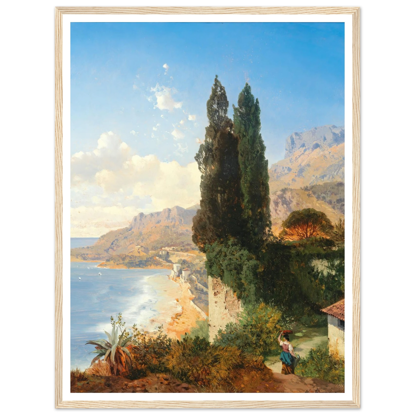 Partie Di Monaco Bei Nizza Art Print | Albert Zimmermann - Framed Poster - 30x40 cm / 12x16″ - Black frame