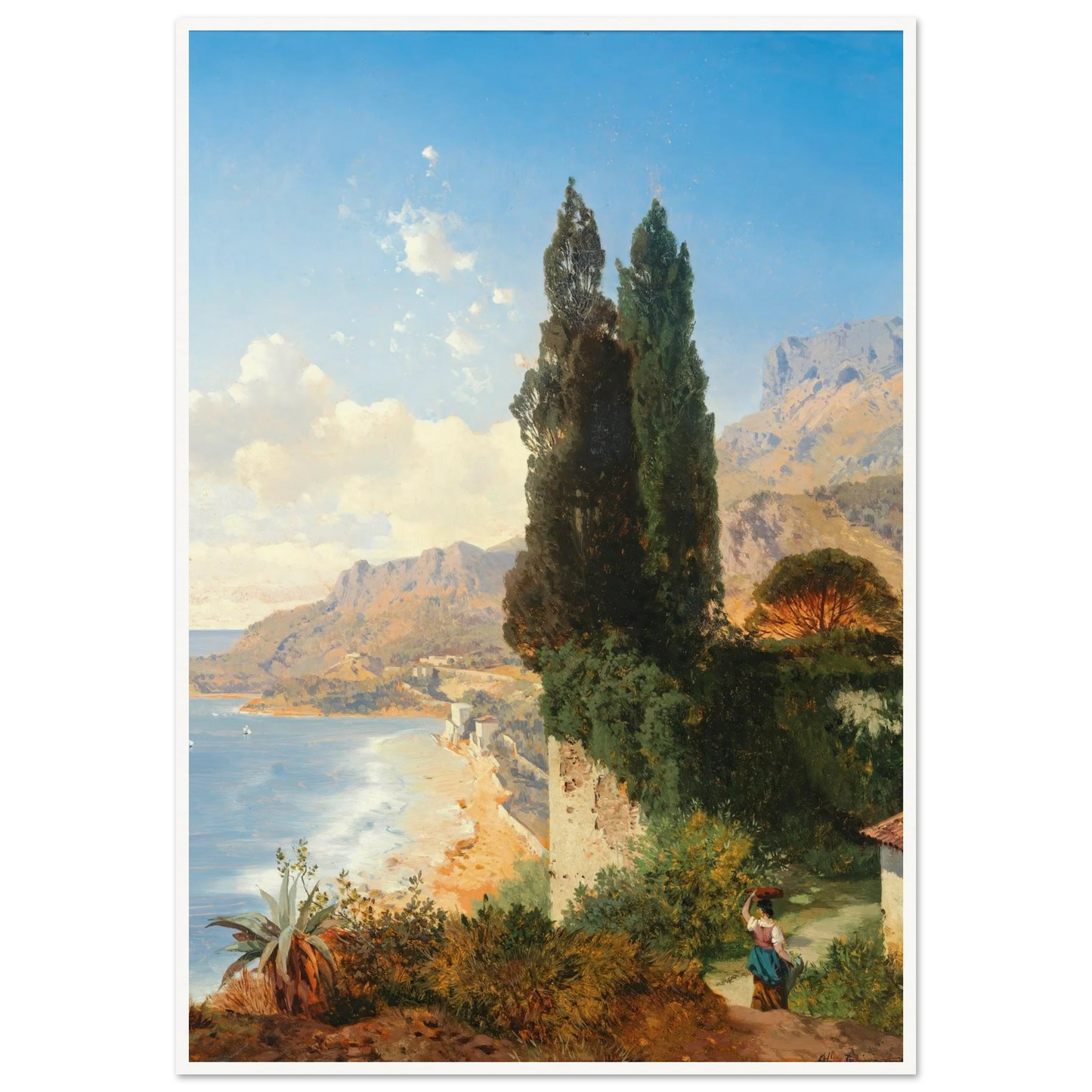 Partie Di Monaco Bei Nizza Art Print | Albert Zimmermann - Framed Poster - 30x40 cm / 12x16″ - Black frame