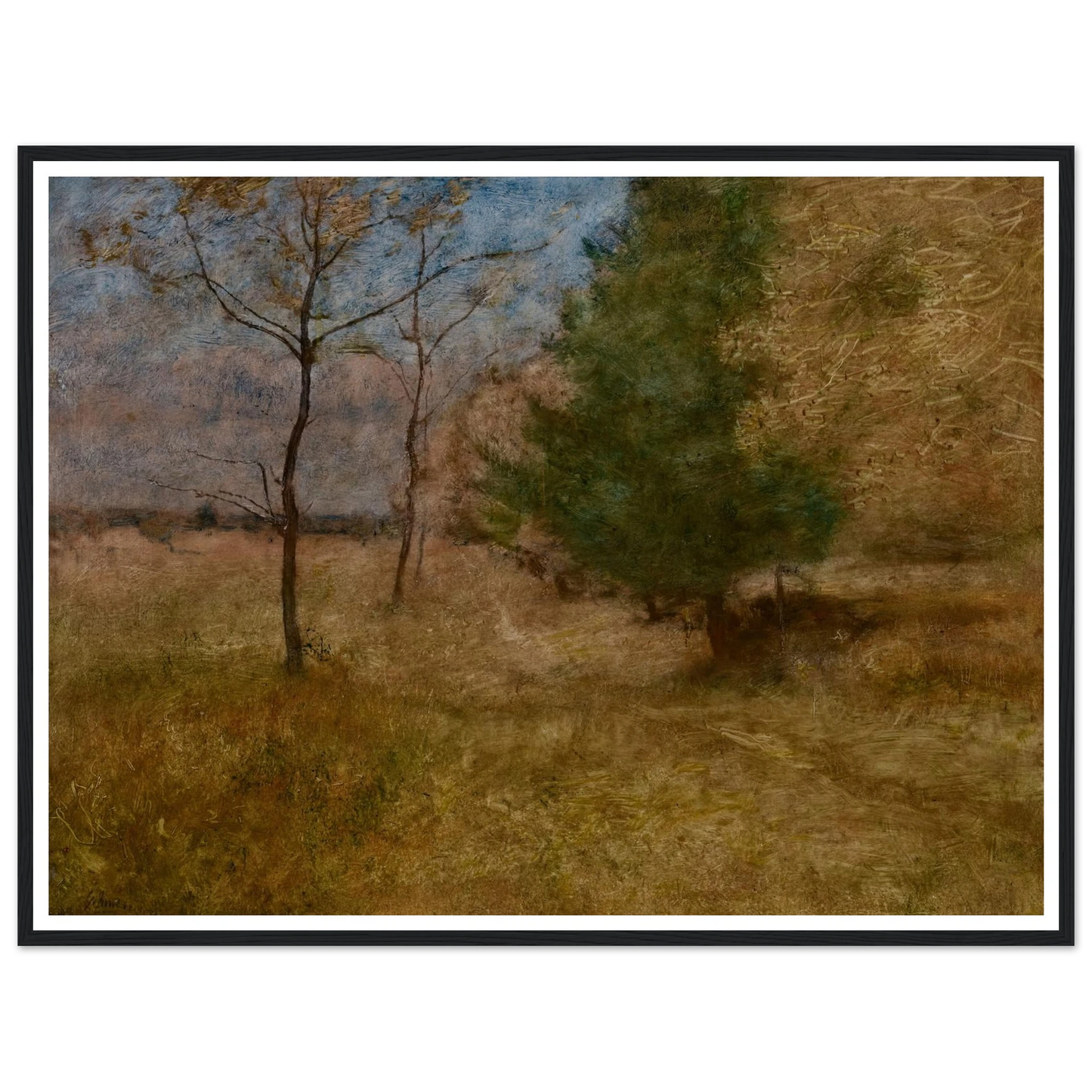 Path through the Woods (circa 1892) Art Print | George Inness - Framed Poster - 30x40 cm / 12x16″ - Black frame