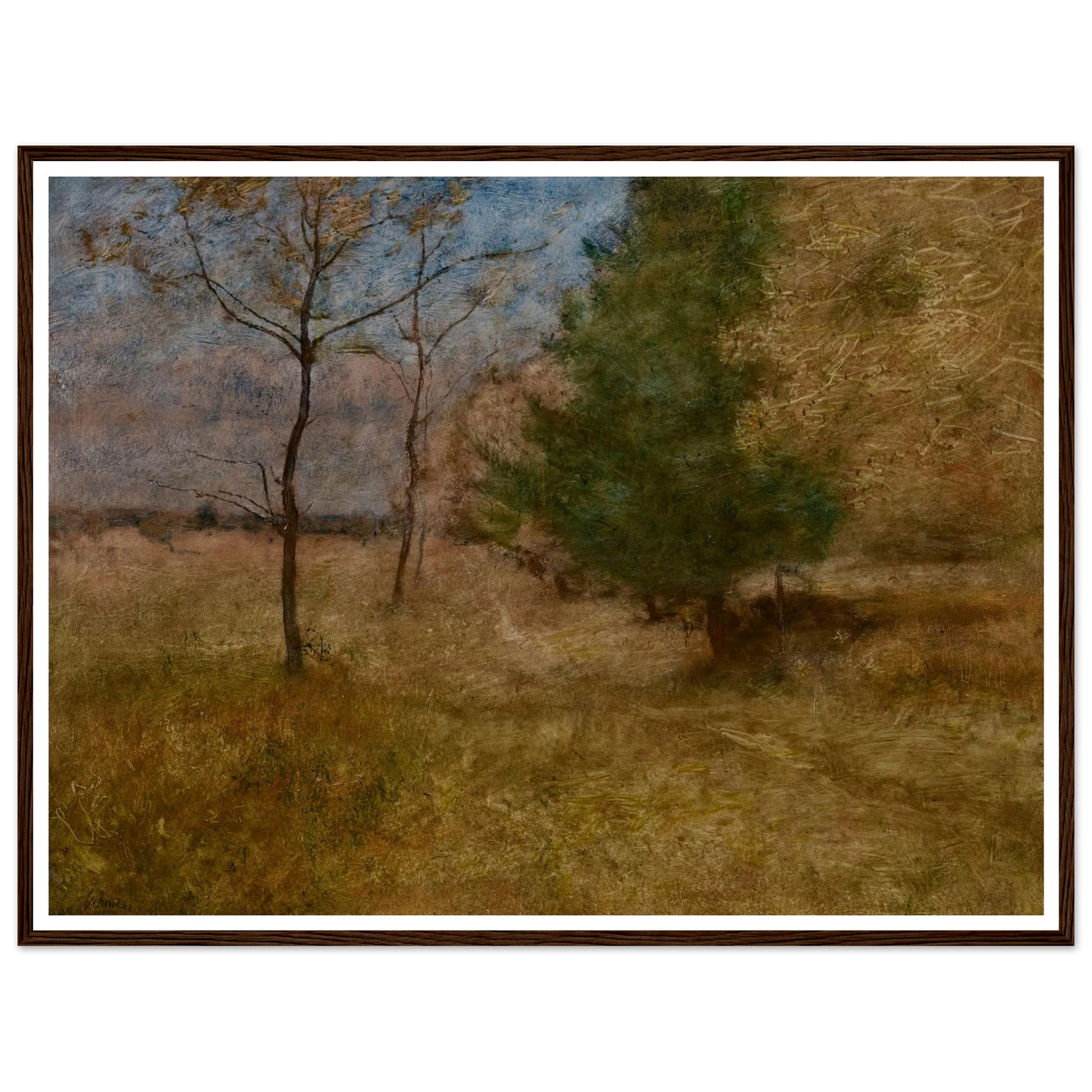 Path through the Woods (circa 1892) Art Print | George Inness - Framed Poster - 30x40 cm / 12x16″ - Black frame