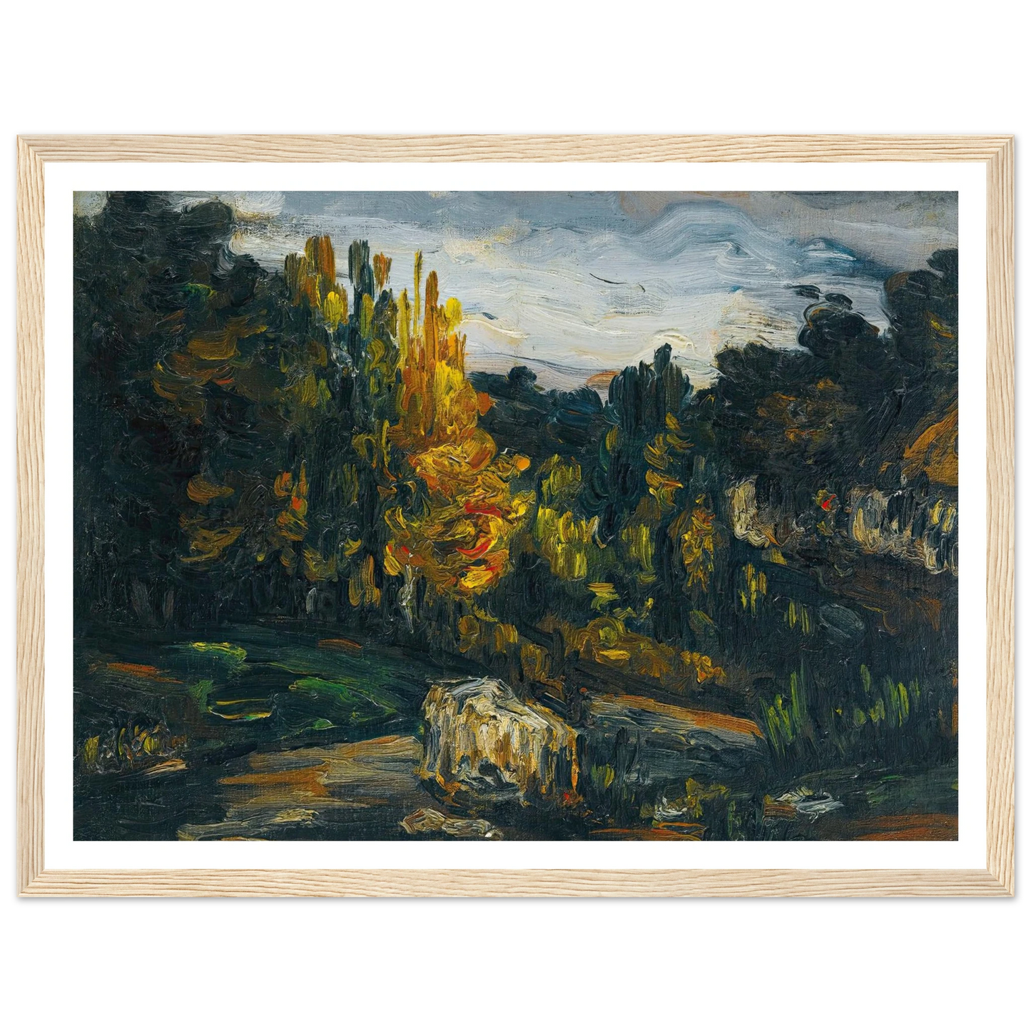 Paysage (1866) Art Print | Paul Cezanne - Framed Poster - 30x40 cm / 12x16″ - Black frame