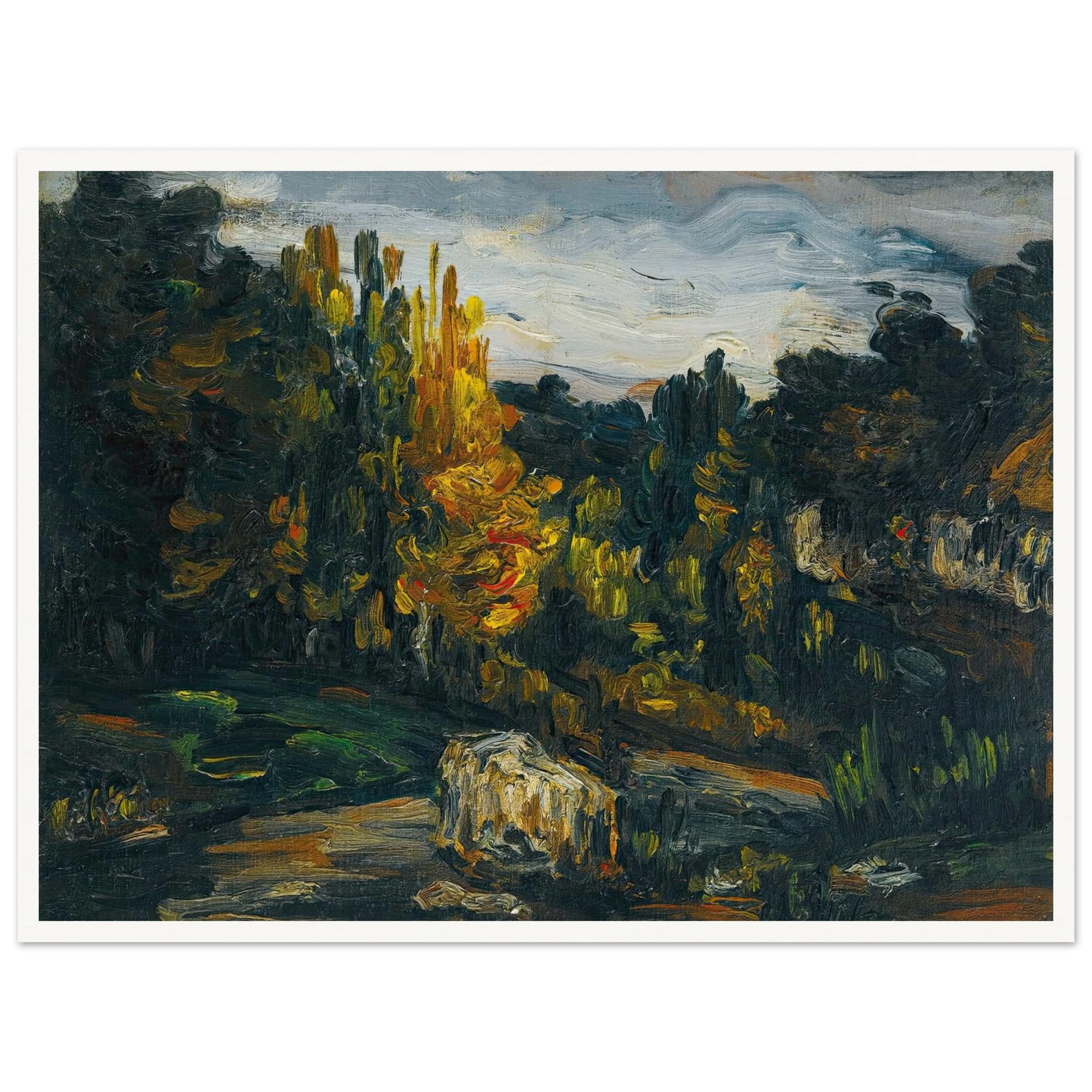Paysage (1866) Art Print | Paul Cezanne - Framed Poster - 30x40 cm / 12x16″ - Black frame