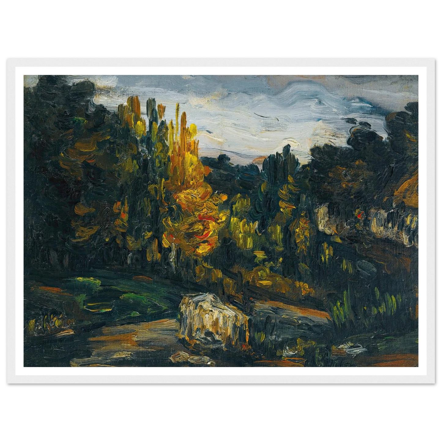 Paysage (1866) Art Print | Paul Cezanne - Framed Poster - 30x40 cm / 12x16″ - Black frame