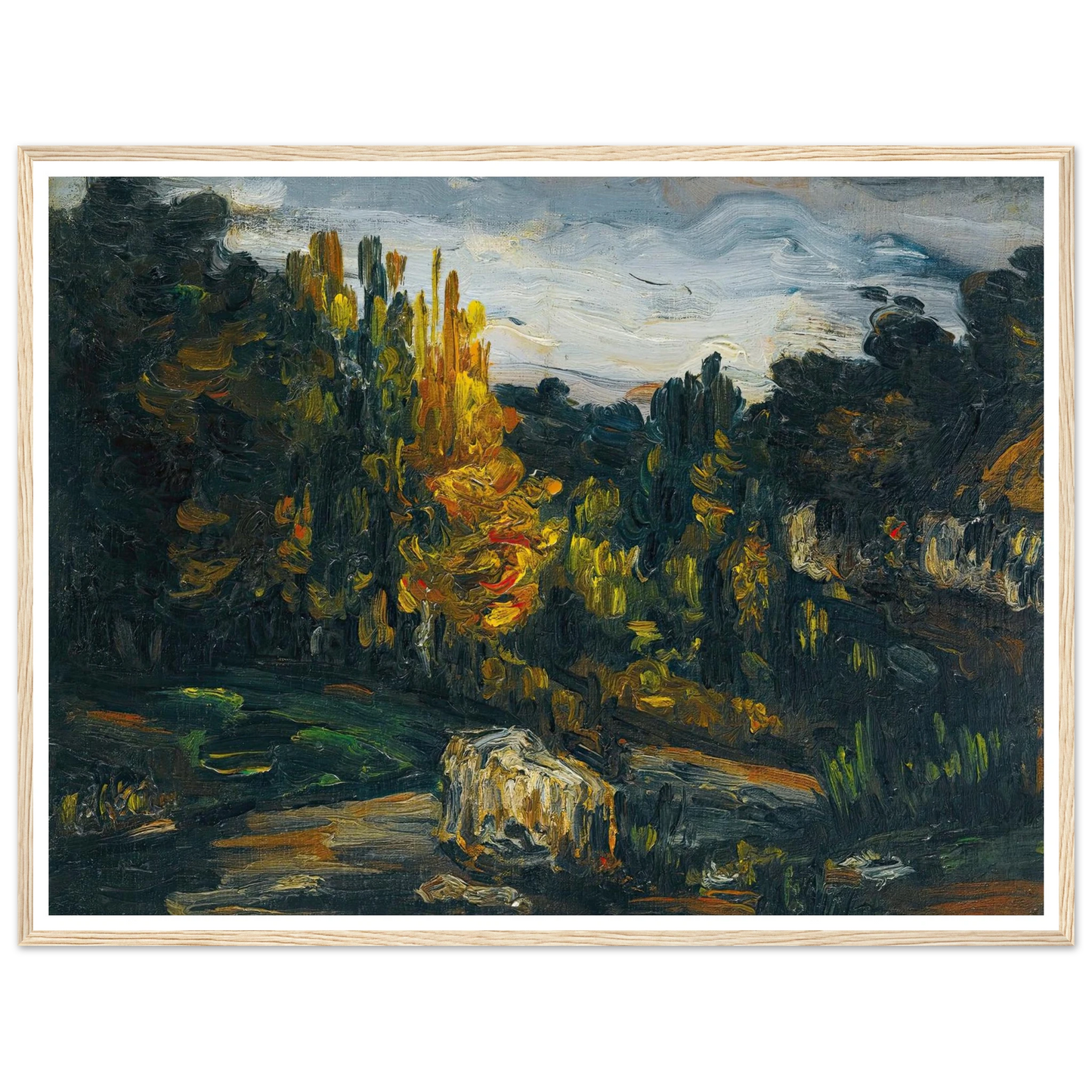 Paysage (1866) Art Print | Paul Cezanne - Framed Poster - 30x40 cm / 12x16″ - Black frame
