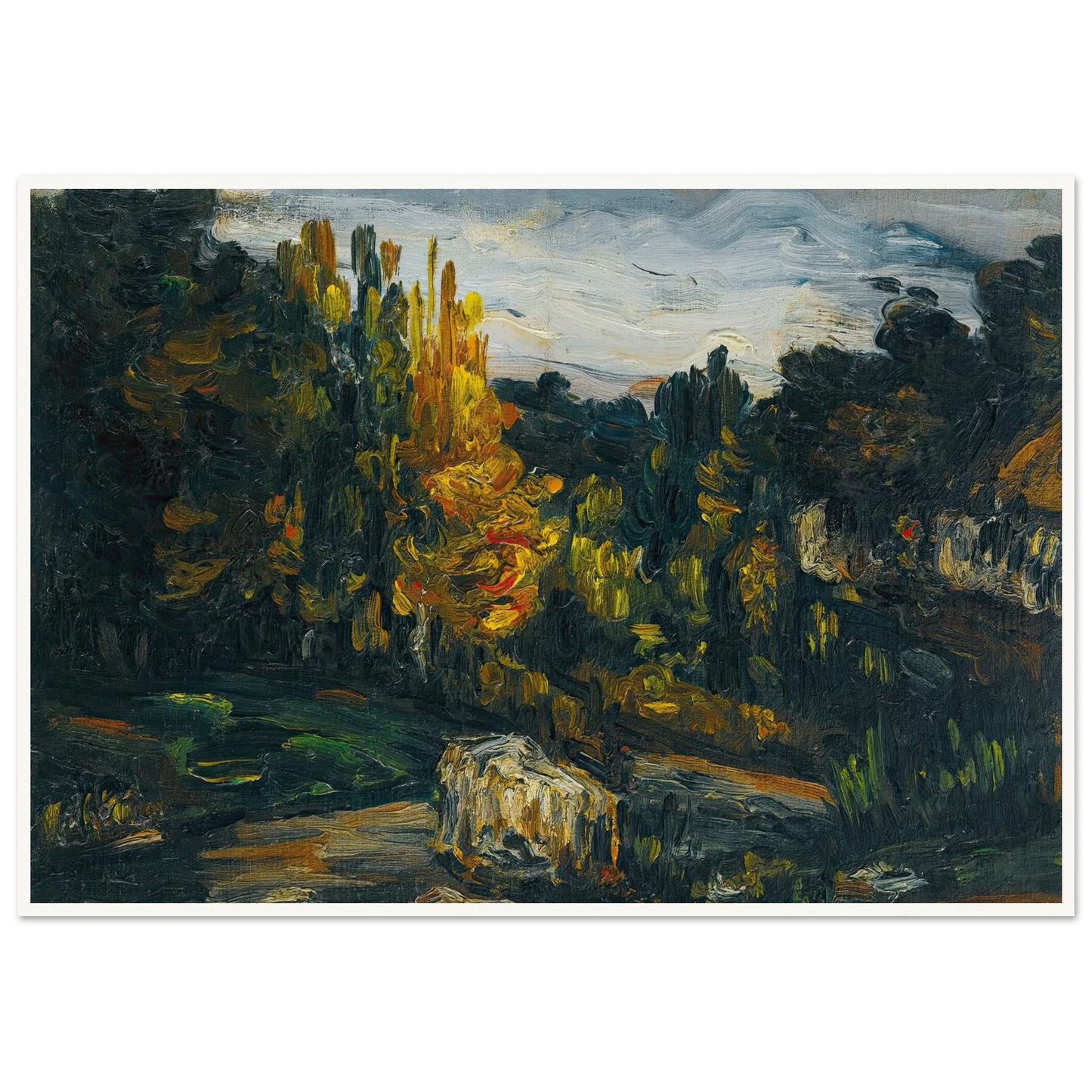 Paysage (1866) Art Print | Paul Cezanne - Framed Poster - 30x40 cm / 12x16″ - Black frame