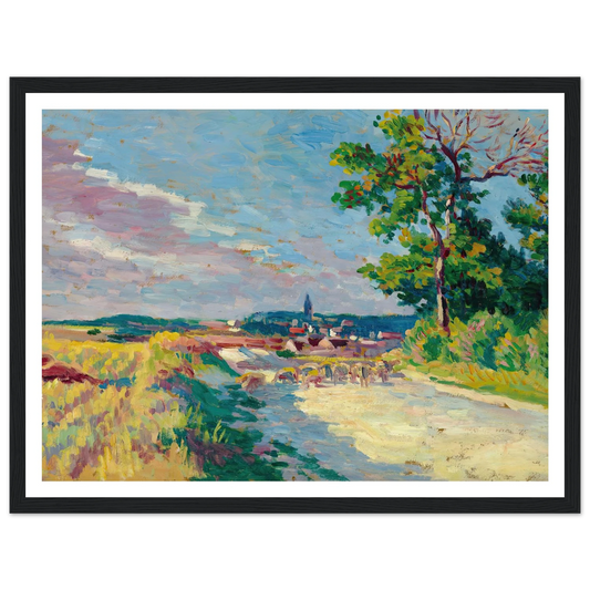 Paysage à Méréville (1904) Art Print | Maximilien Luce - Framed Poster - 30x40 cm / 12x16″ - Black frame