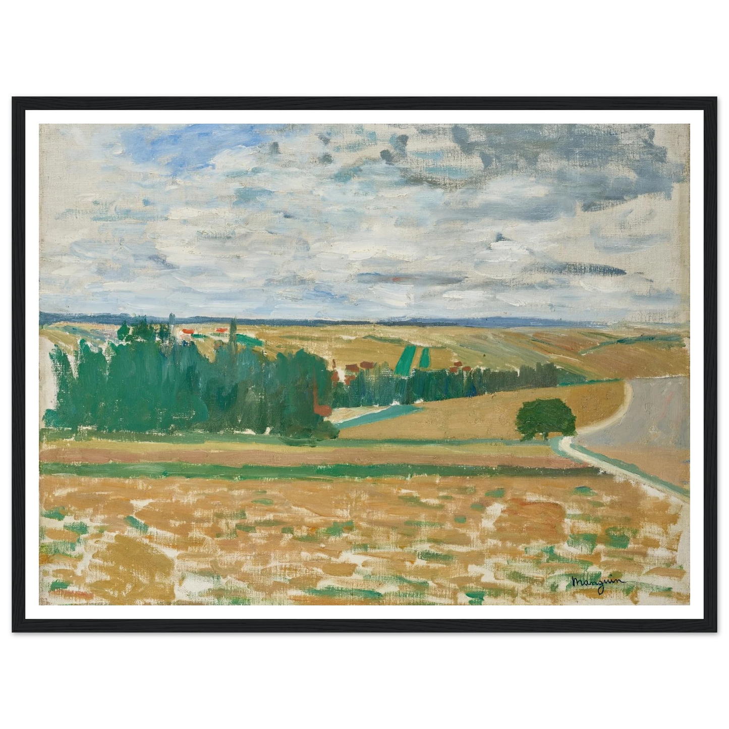 Paysage Beauce (1890-1900) Art Print | Henri Manguin - Framed Poster - 30x40 cm / 12x16″ - Black frame