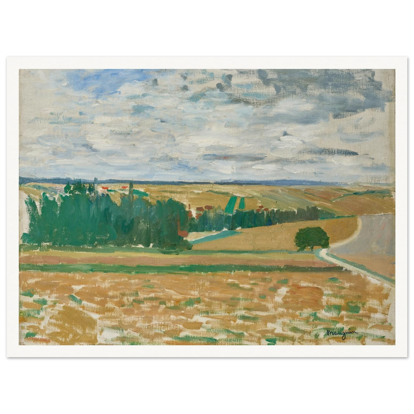 Paysage Beauce (1890-1900) Art Print | Henri Manguin - Framed Poster - 30x40 cm / 12x16″ - Black frame