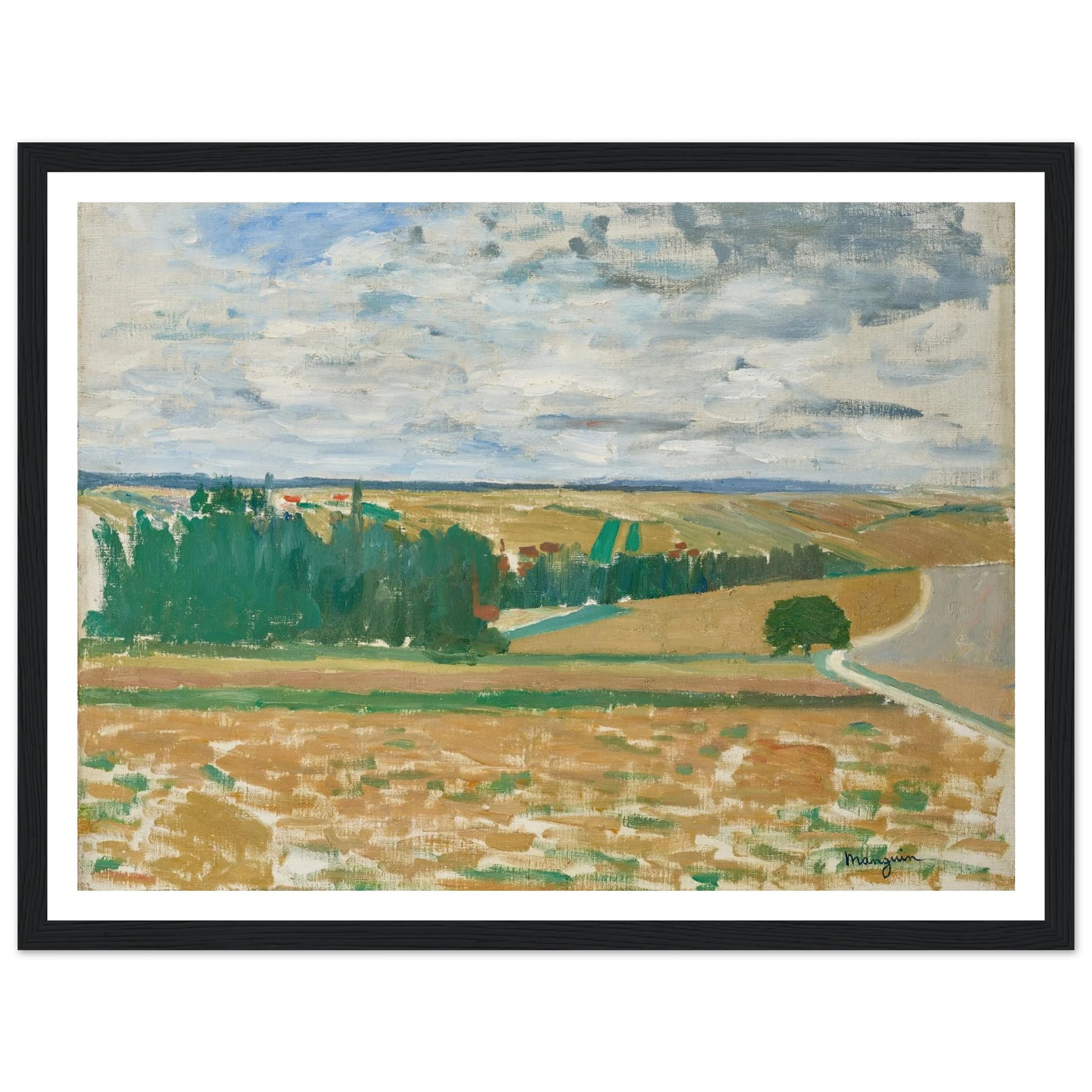 Paysage Beauce (1890-1900) Art Print | Henri Manguin - Framed Poster - 30x40 cm / 12x16″ - Black frame