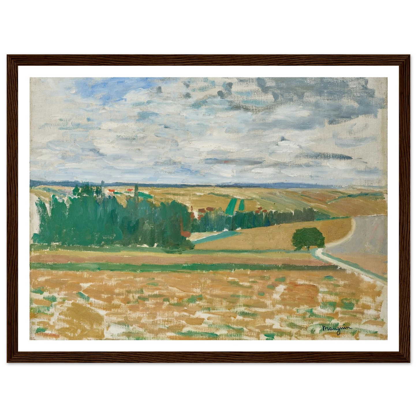 Paysage Beauce (1890-1900) Art Print | Henri Manguin - Framed Poster - 30x40 cm / 12x16″ - Black frame