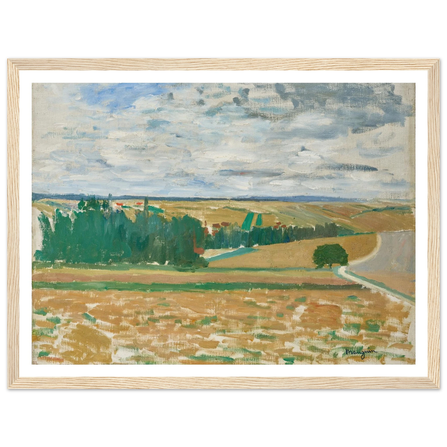 Paysage Beauce (1890-1900) Art Print | Henri Manguin - Framed Poster - 30x40 cm / 12x16″ - Black frame