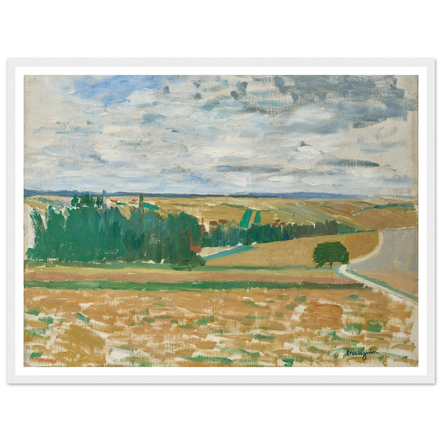 Paysage Beauce (1890-1900) Art Print | Henri Manguin - Framed Poster - 30x40 cm / 12x16″ - Black frame