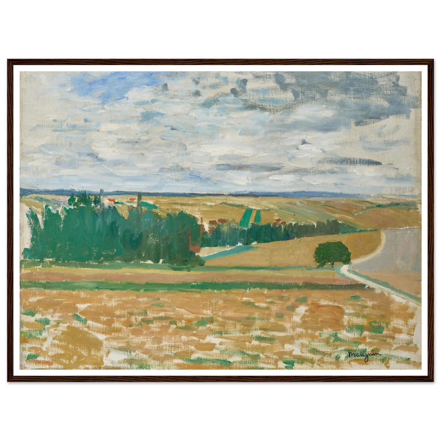 Paysage Beauce (1890-1900) Art Print | Henri Manguin - Framed Poster - 30x40 cm / 12x16″ - Black frame