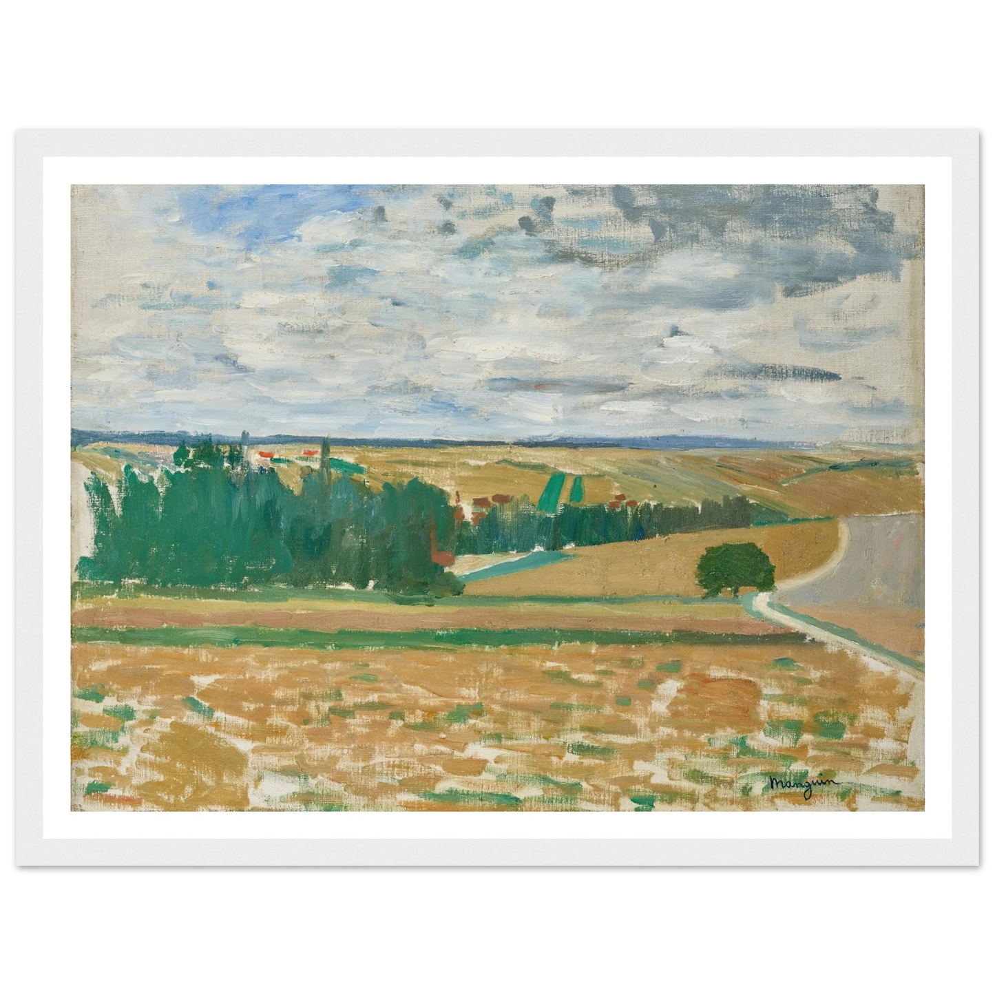 Paysage Beauce (1890-1900) Art Print | Henri Manguin - Framed Poster - 30x40 cm / 12x16″ - Black frame