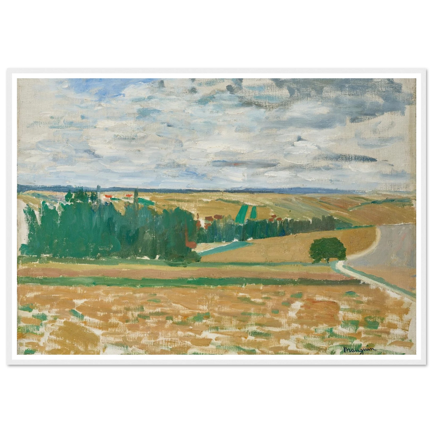 Paysage Beauce (1890-1900) Art Print | Henri Manguin - Framed Poster - 30x40 cm / 12x16″ - Black frame