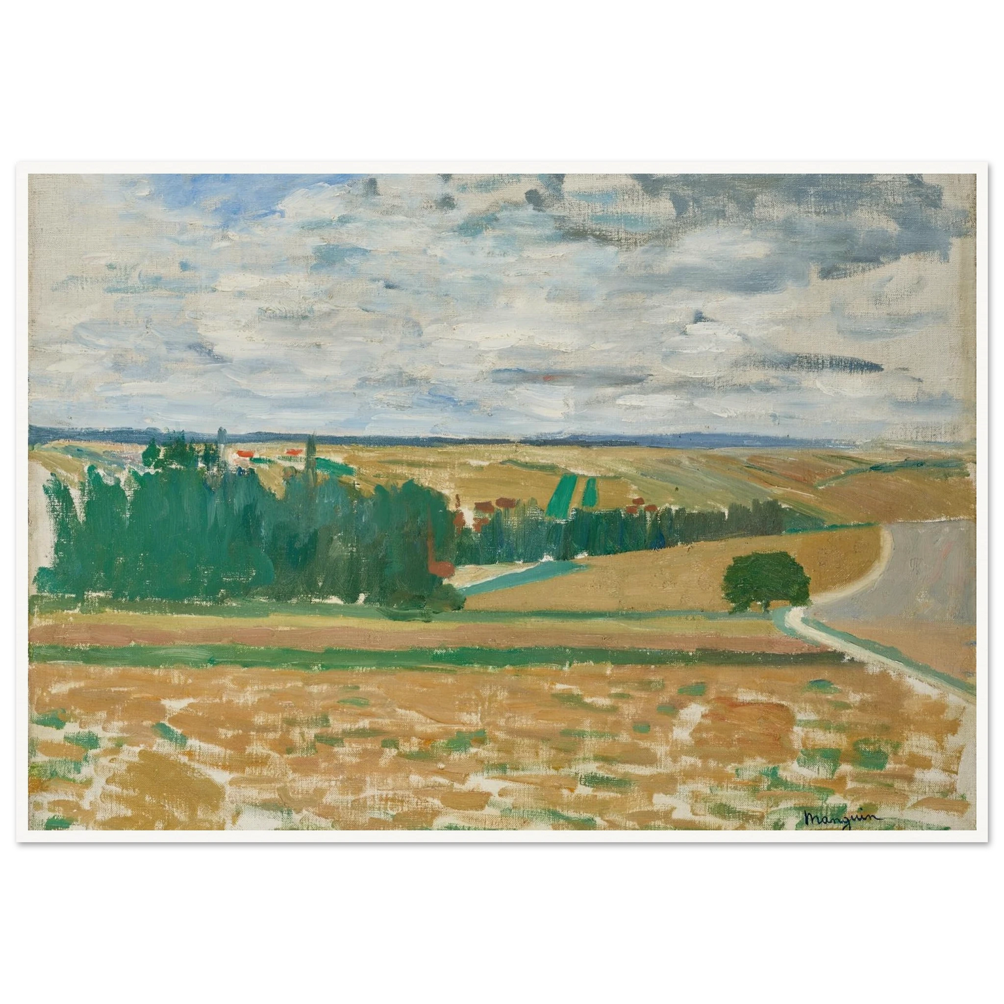 Paysage Beauce (1890-1900) Art Print | Henri Manguin - Framed Poster - 30x40 cm / 12x16″ - Black frame