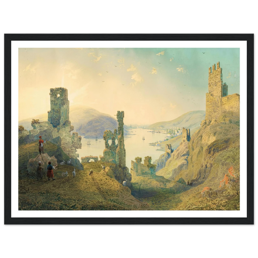 Paysage de Crimée (1842) Art Print | Carlo Bossoli - Framed Poster - 30x40 cm / 12x16″ - Black frame
