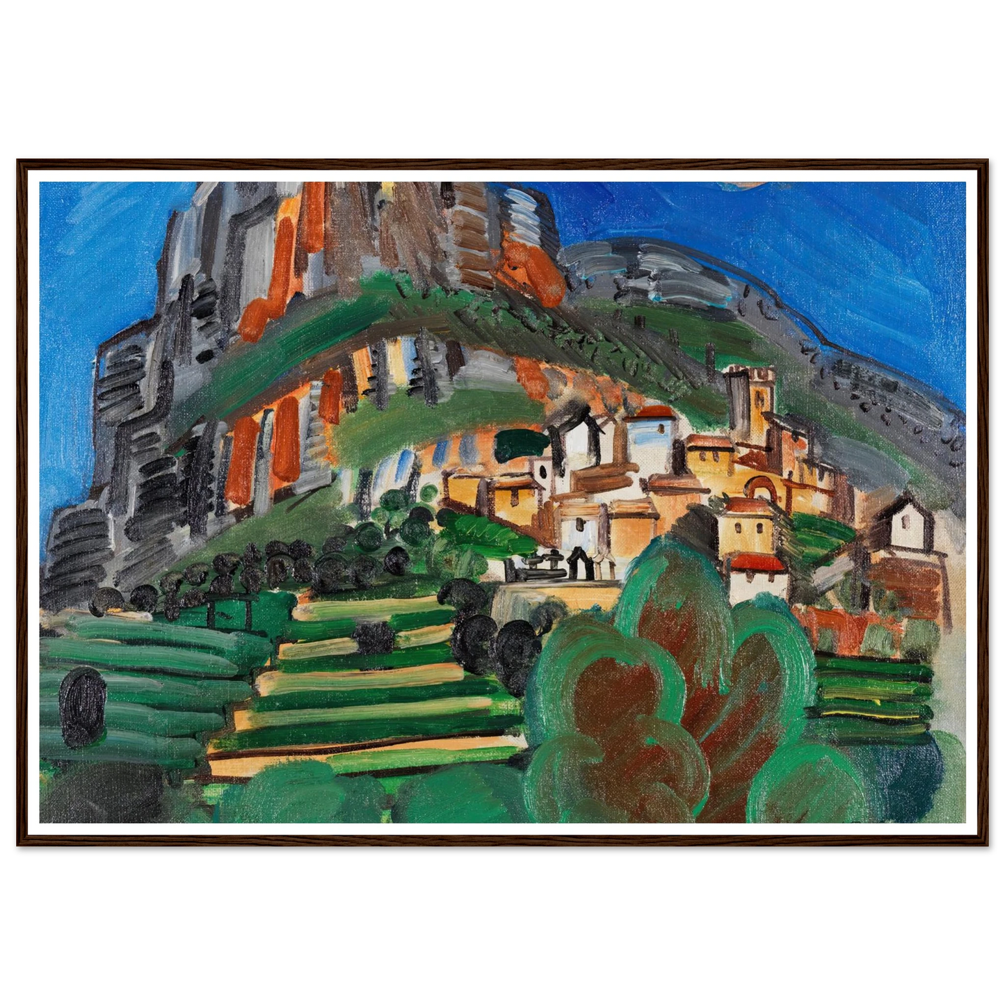 Paysage de Saint-Jeannet (1920) Art Print | Raoul Dufy - Framed Poster - 30x40 cm / 12x16″ - Black frame