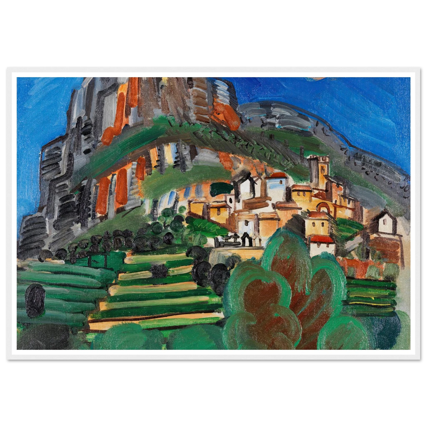 Paysage de Saint-Jeannet (1920) Art Print | Raoul Dufy - Framed Poster - 30x40 cm / 12x16″ - Black frame