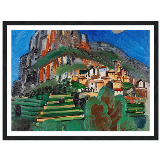 Paysage de Saint-Jeannet (1920) Art Print | Raoul Dufy - Framed Poster - 30x40 cm / 12x16″ - Black frame