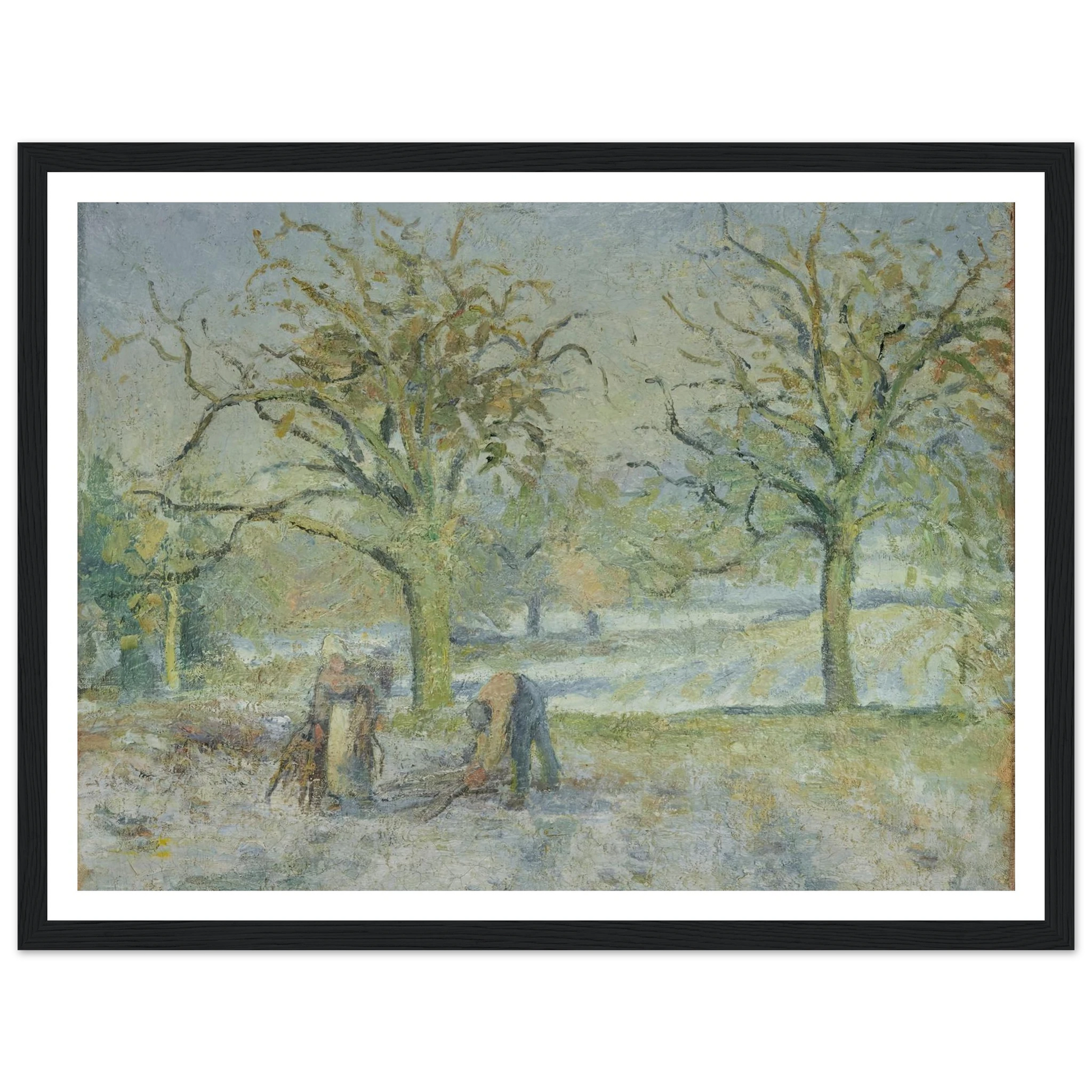 Paysage d’Hiver (1876) Art Print | Camille Pissarro - Framed Poster - 30x40 cm / 12x16″ - Black frame