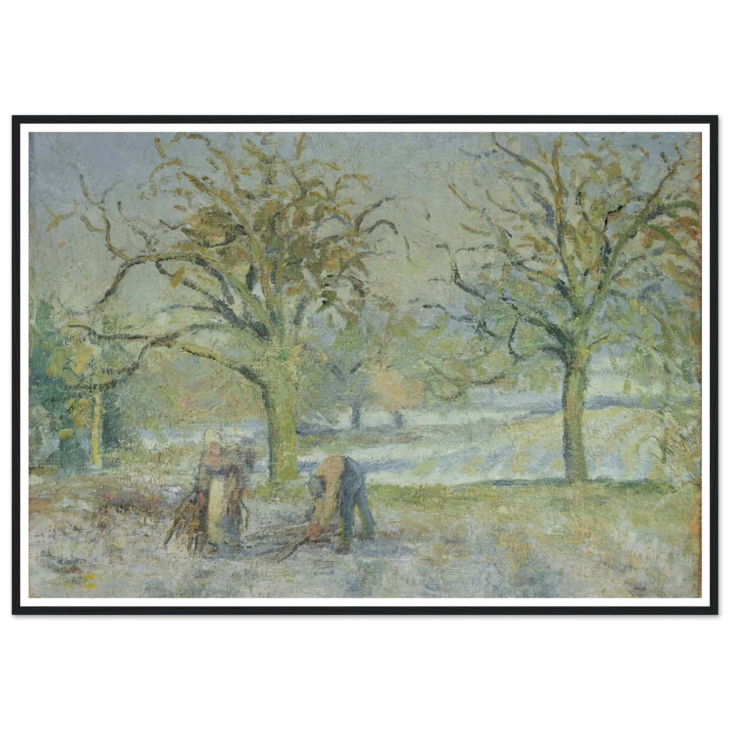 Paysage d’Hiver (1876) Art Print | Camille Pissarro - Framed Poster - 30x40 cm / 12x16″ - Black frame