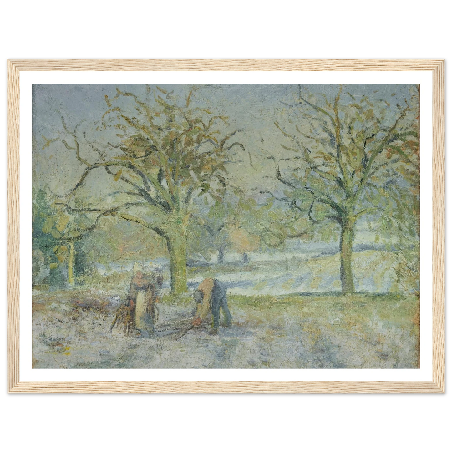 Paysage d’Hiver (1876) Art Print | Camille Pissarro - Framed Poster - 30x40 cm / 12x16″ - Black frame