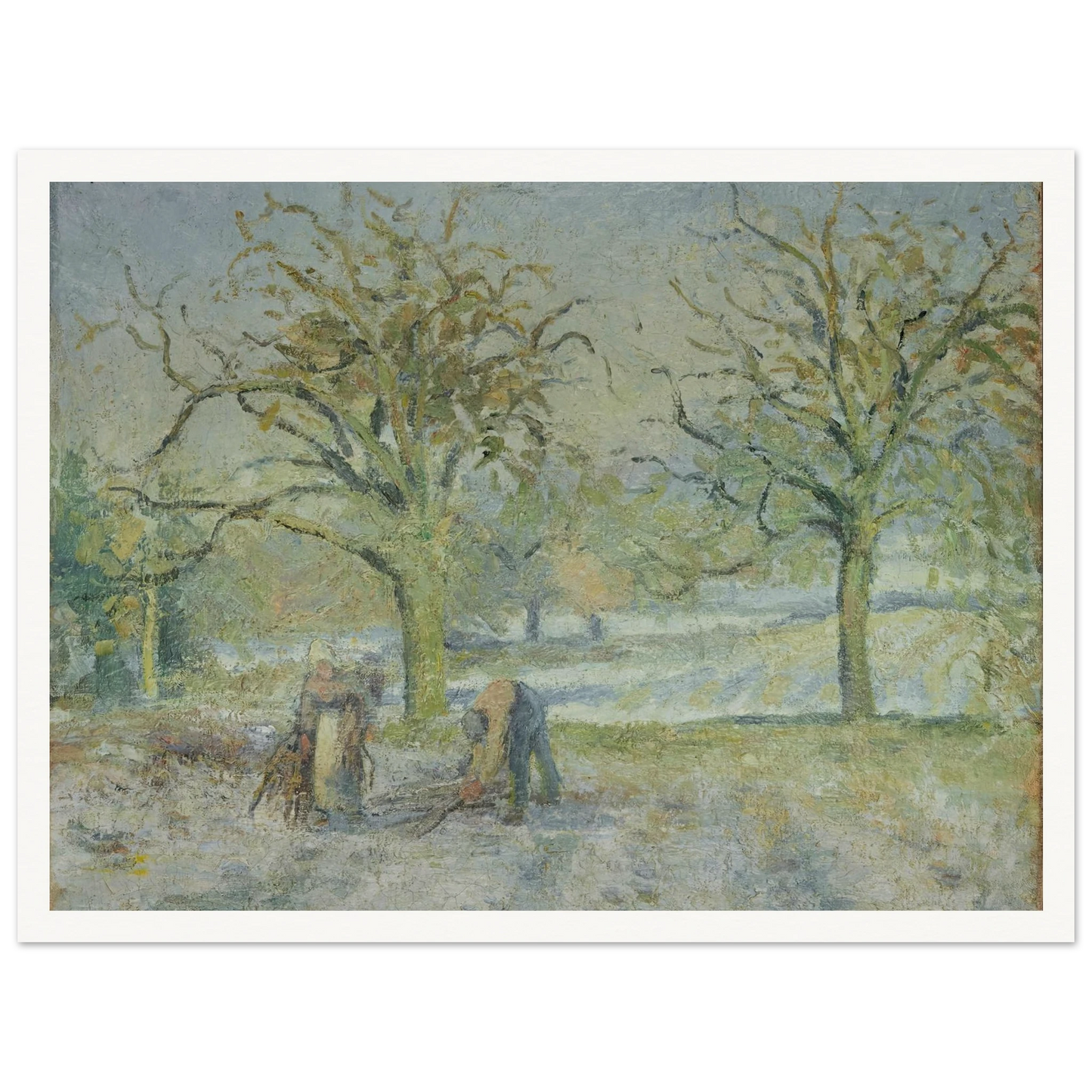 Paysage d’Hiver (1876) Art Print | Camille Pissarro - Framed Poster - 30x40 cm / 12x16″ - Black frame