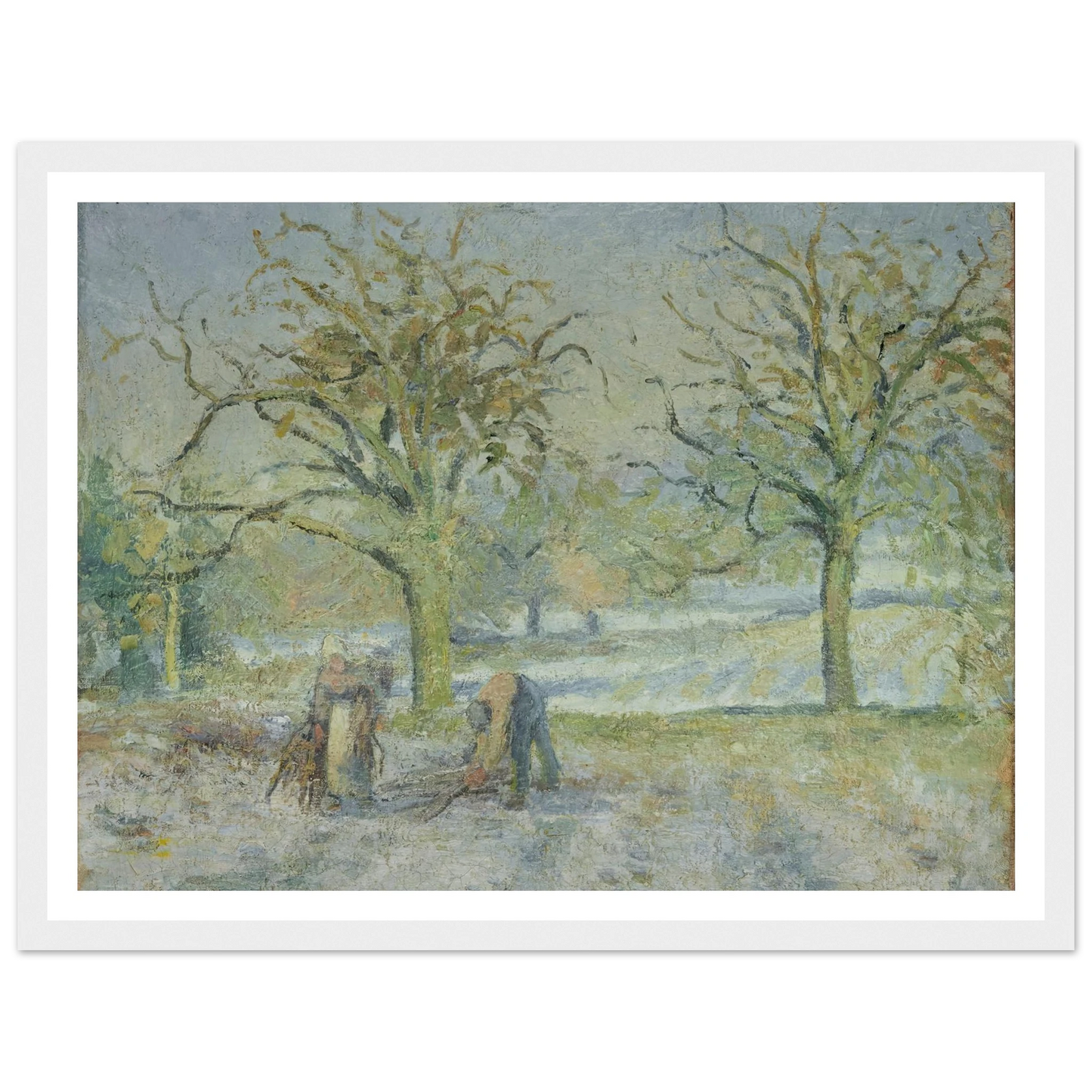 Paysage d’Hiver (1876) Art Print | Camille Pissarro - Framed Poster - 30x40 cm / 12x16″ - Black frame