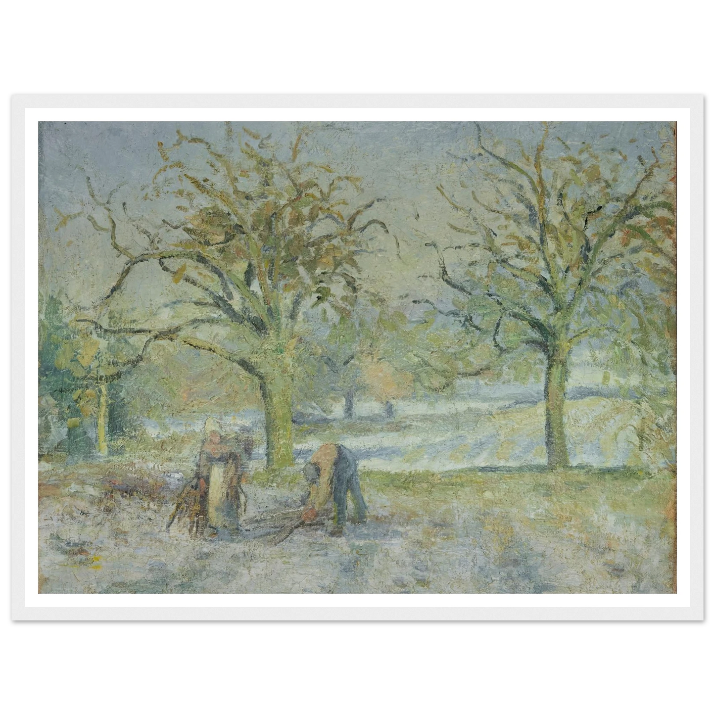 Paysage d’Hiver (1876) Art Print | Camille Pissarro - Framed Poster - 30x40 cm / 12x16″ - Black frame