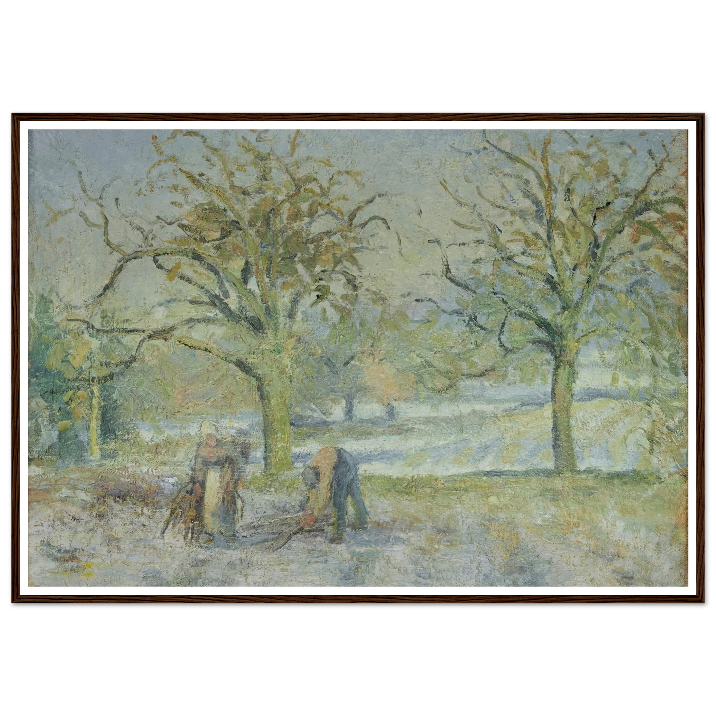 Paysage d’Hiver (1876) Art Print | Camille Pissarro - Framed Poster - 30x40 cm / 12x16″ - Black frame