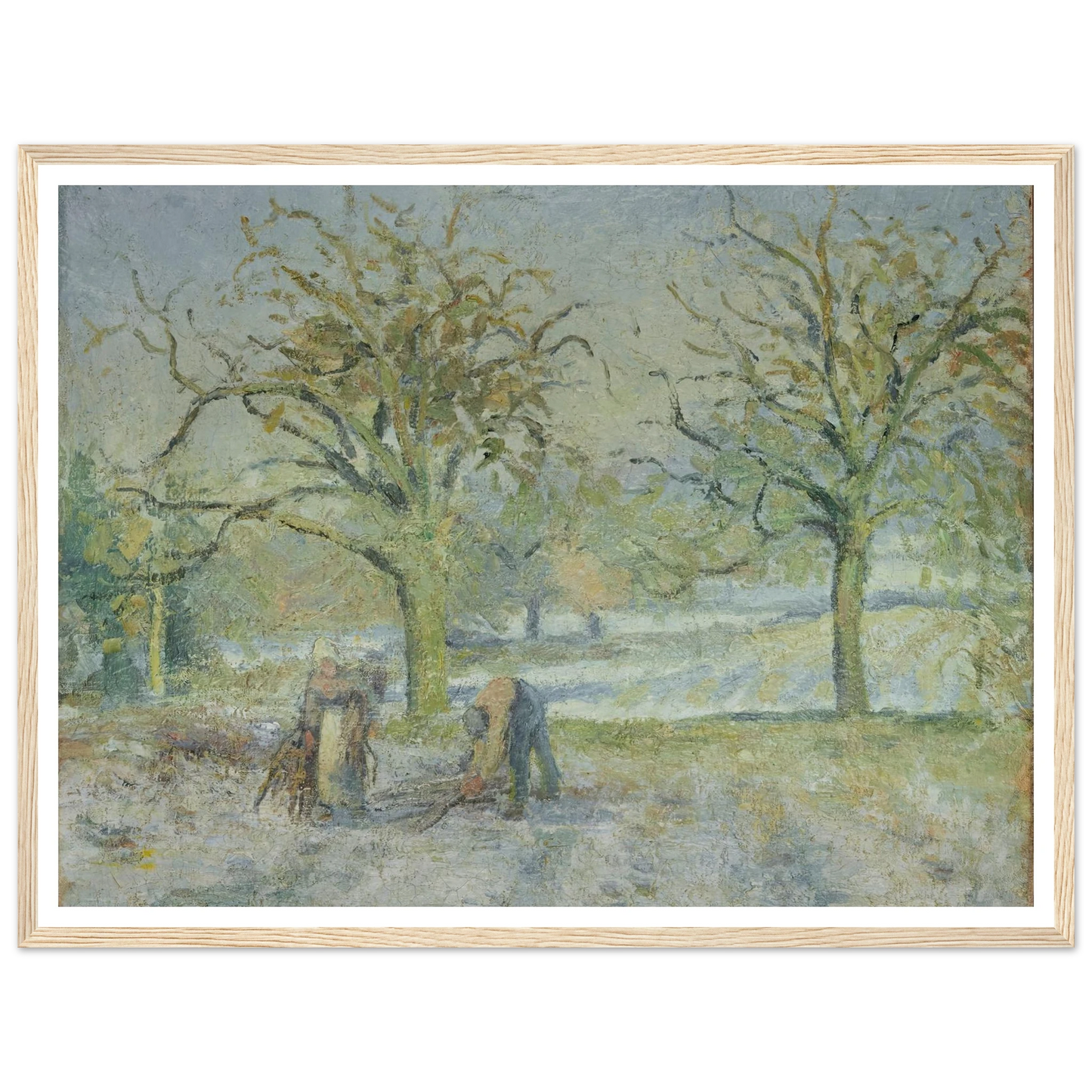Paysage d’Hiver (1876) Art Print | Camille Pissarro - Framed Poster - 30x40 cm / 12x16″ - Black frame