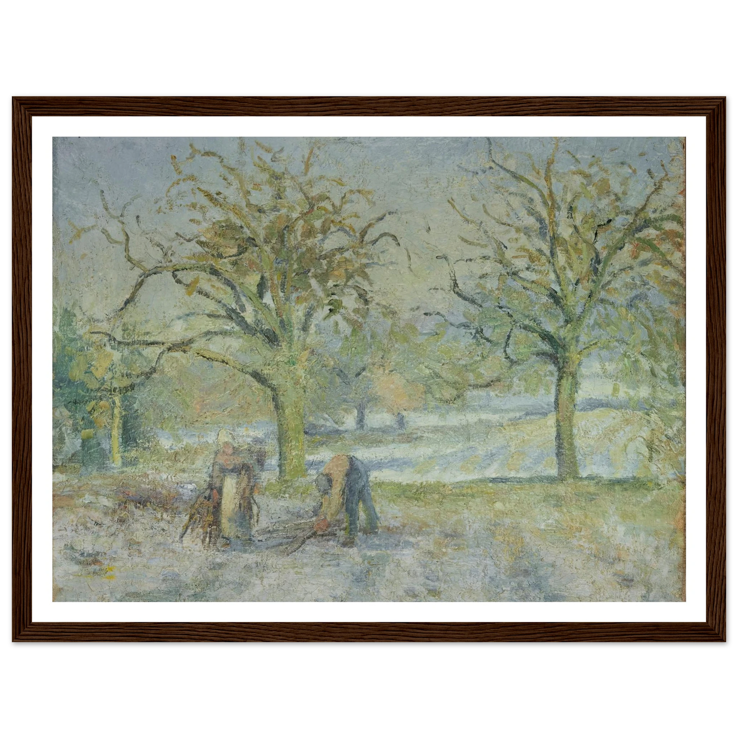 Paysage d’Hiver (1876) Art Print | Camille Pissarro - Framed Poster - 30x40 cm / 12x16″ - Black frame