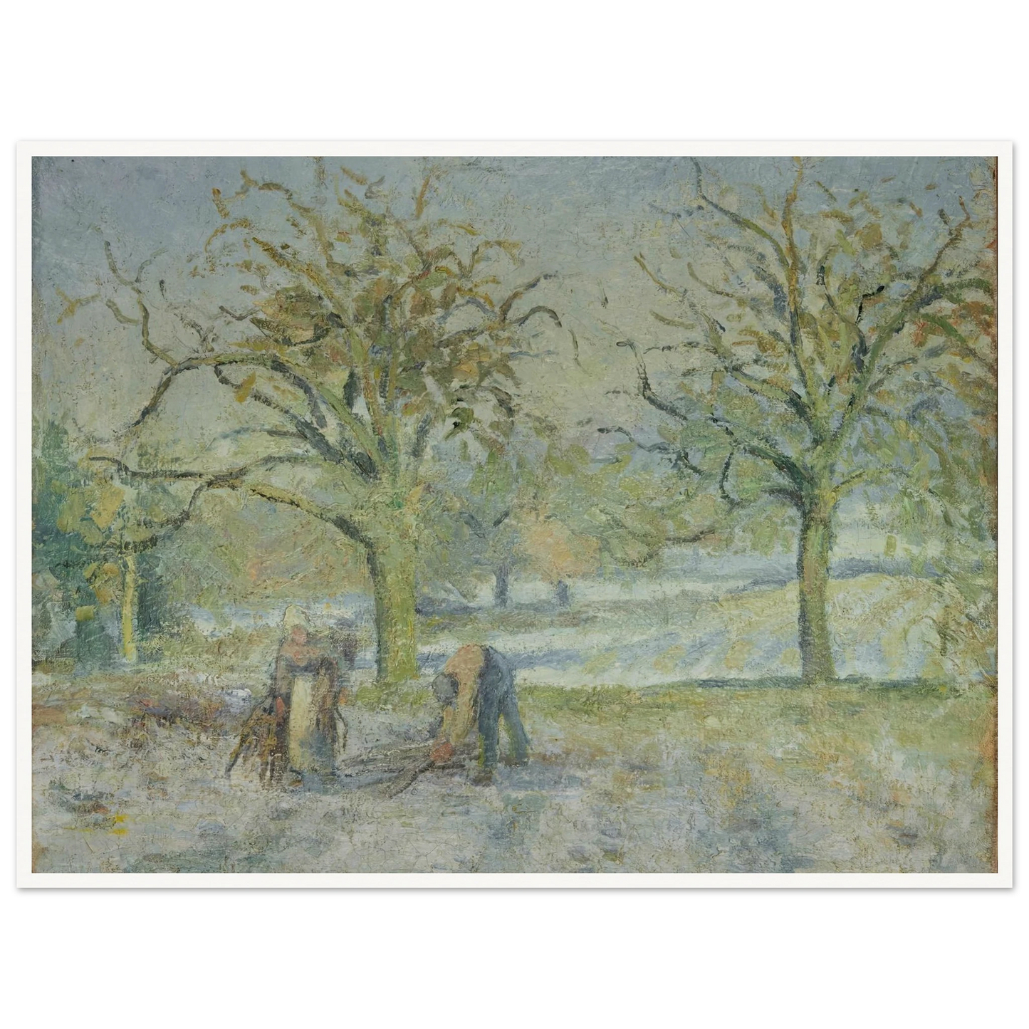 Paysage d’Hiver (1876) Art Print | Camille Pissarro - Framed Poster - 30x40 cm / 12x16″ - Black frame