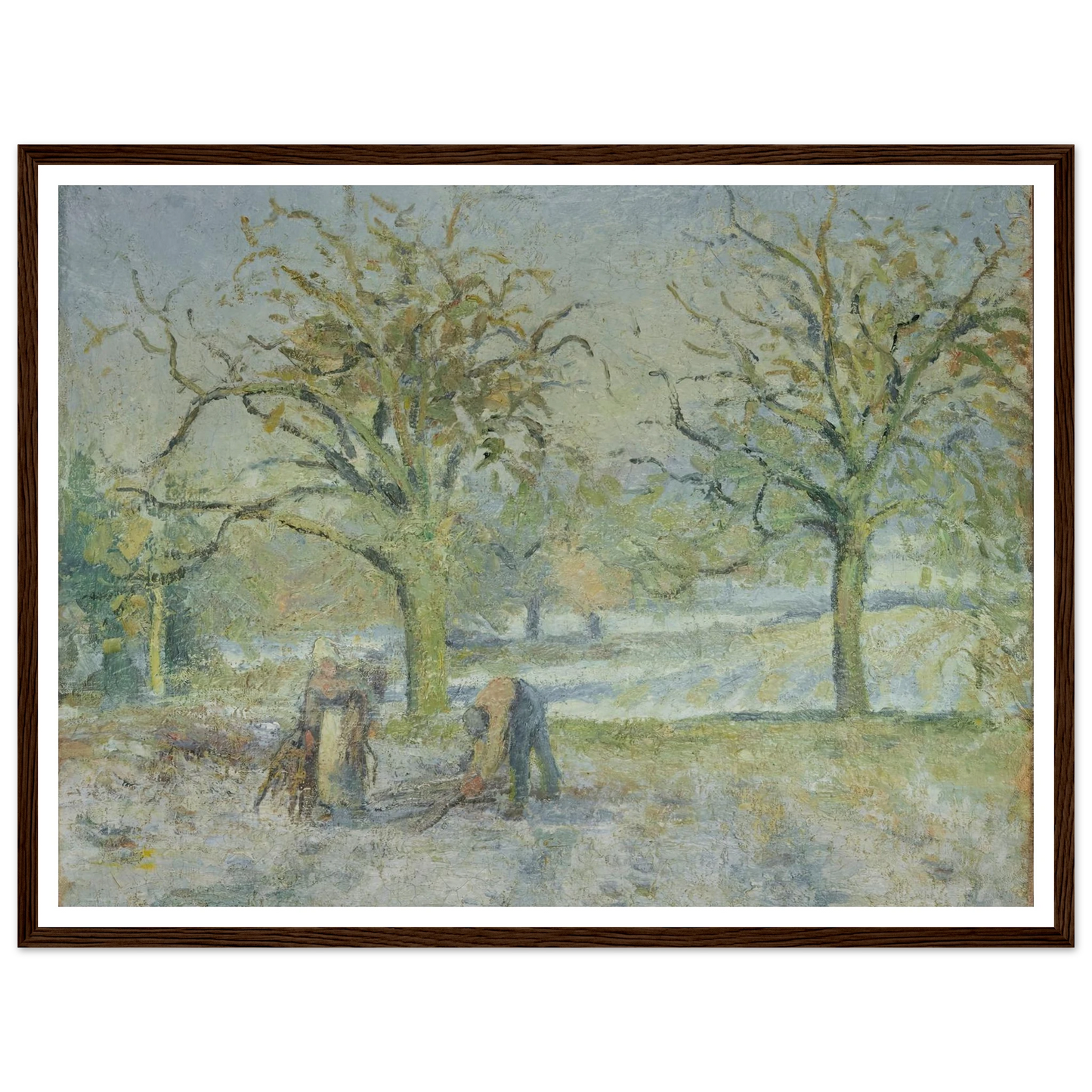Paysage d’Hiver (1876) Art Print | Camille Pissarro - Framed Poster - 30x40 cm / 12x16″ - Black frame