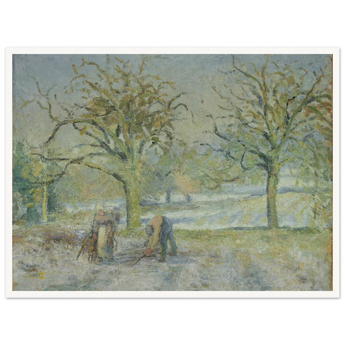 Paysage d’Hiver (1876) Art Print | Camille Pissarro - Framed Poster - 30x40 cm / 12x16″ - Black frame