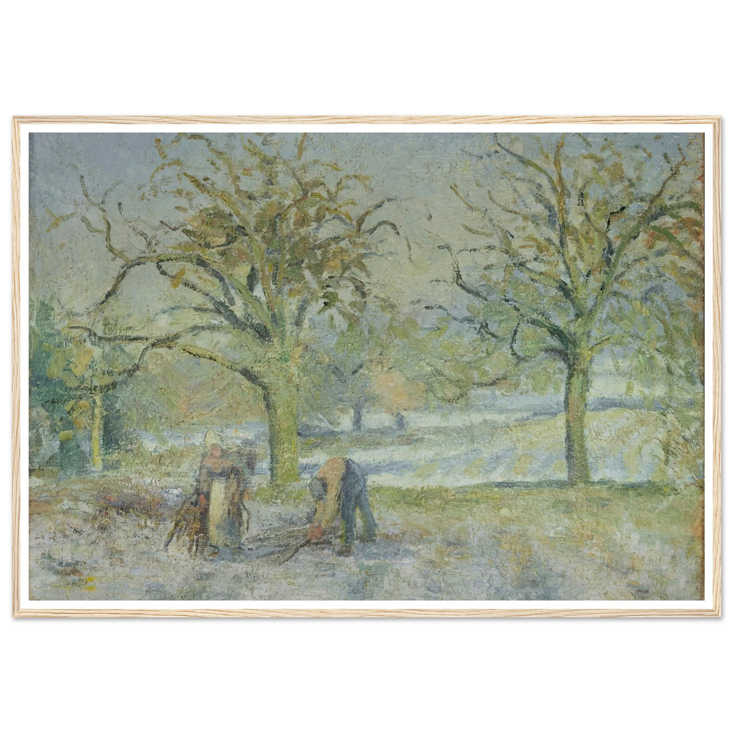 Paysage d’Hiver (1876) Art Print | Camille Pissarro - Framed Poster - 30x40 cm / 12x16″ - Black frame