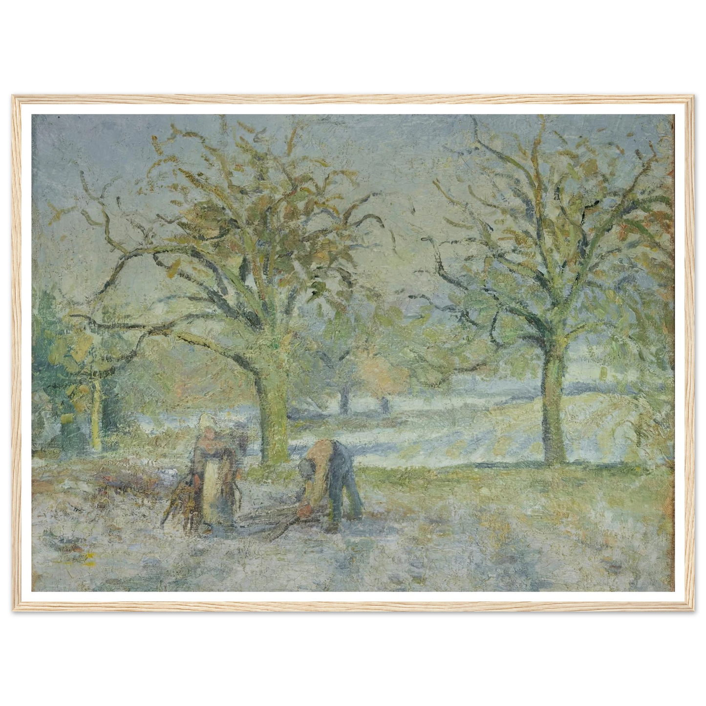 Paysage d’Hiver (1876) Art Print | Camille Pissarro - Framed Poster - 30x40 cm / 12x16″ - Black frame