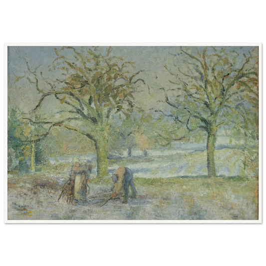 Paysage d’Hiver (1876) Art Print | Camille Pissarro - Framed Poster - 30x40 cm / 12x16″ - Black frame