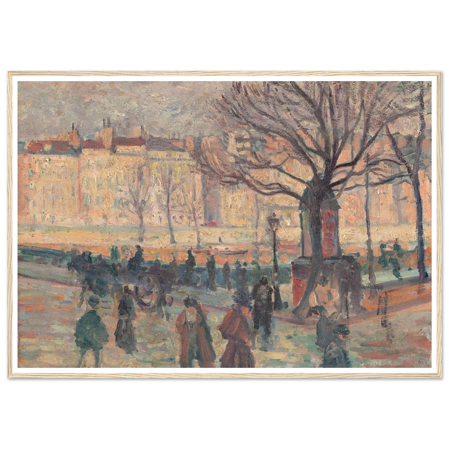 Paysage parisien. Bords de Seine Art Print | Maximilien Luce - Framed Poster - 30x40 cm / 12x16″ - Black frame