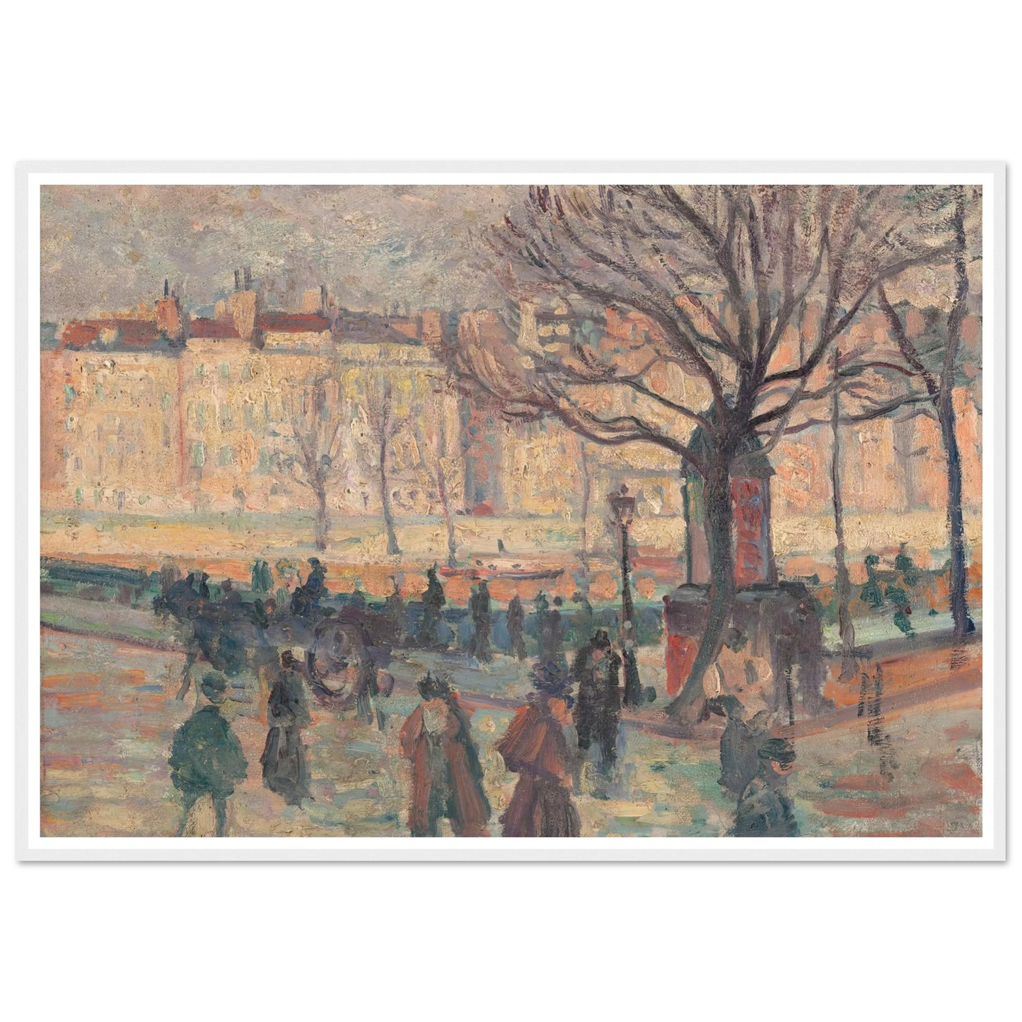 Paysage parisien. Bords de Seine Art Print | Maximilien Luce - Framed Poster - 30x40 cm / 12x16″ - Black frame