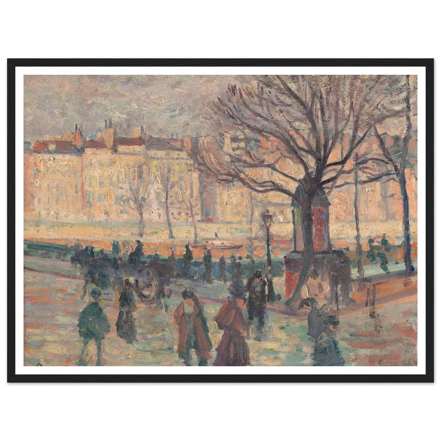Paysage parisien. Bords de Seine Art Print | Maximilien Luce - Framed Poster - 30x40 cm / 12x16″ - Black frame