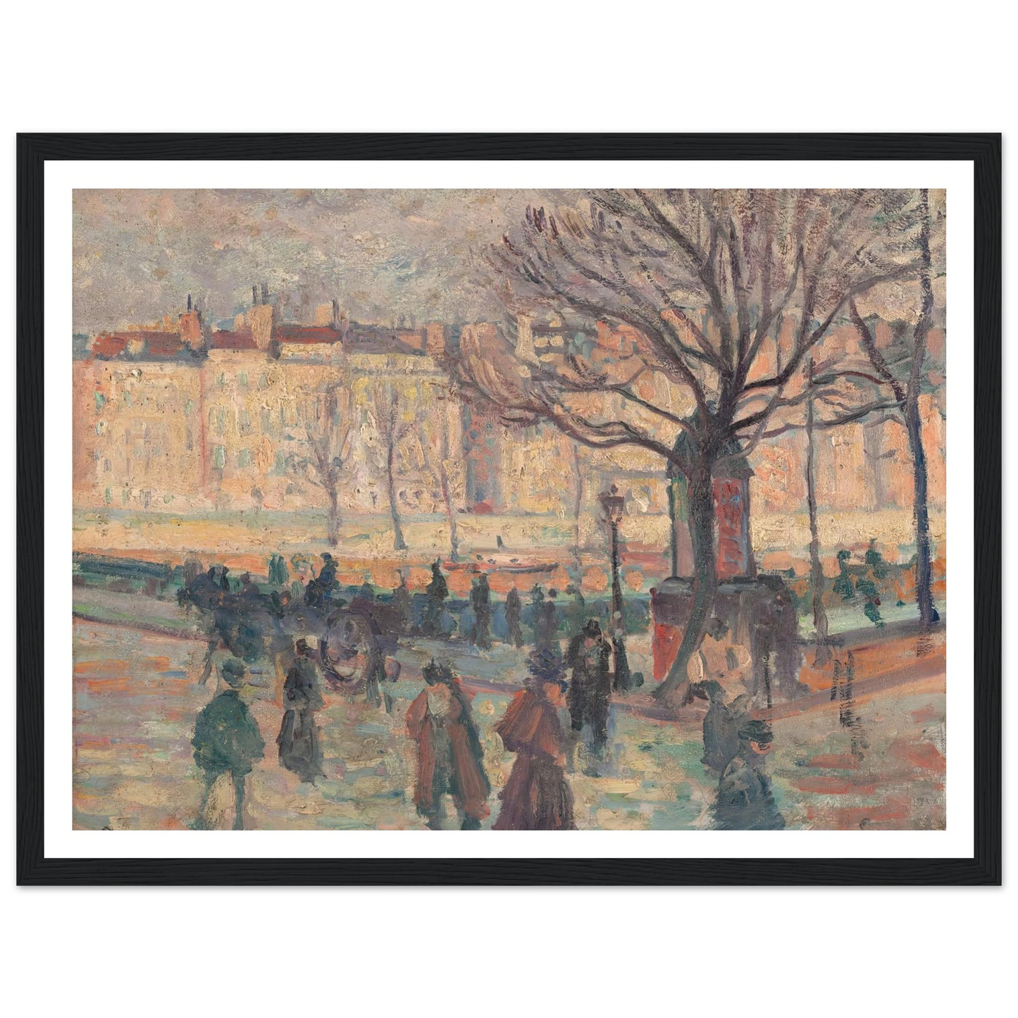 Paysage parisien. Bords de Seine Art Print | Maximilien Luce - Framed Poster - 30x40 cm / 12x16″ - Black frame