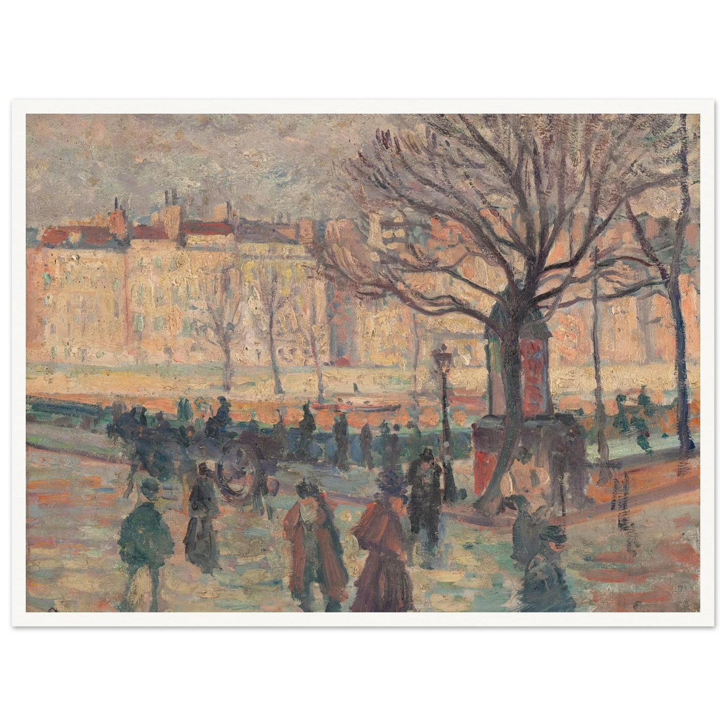 Paysage parisien. Bords de Seine Art Print | Maximilien Luce - Framed Poster - 30x40 cm / 12x16″ - Black frame