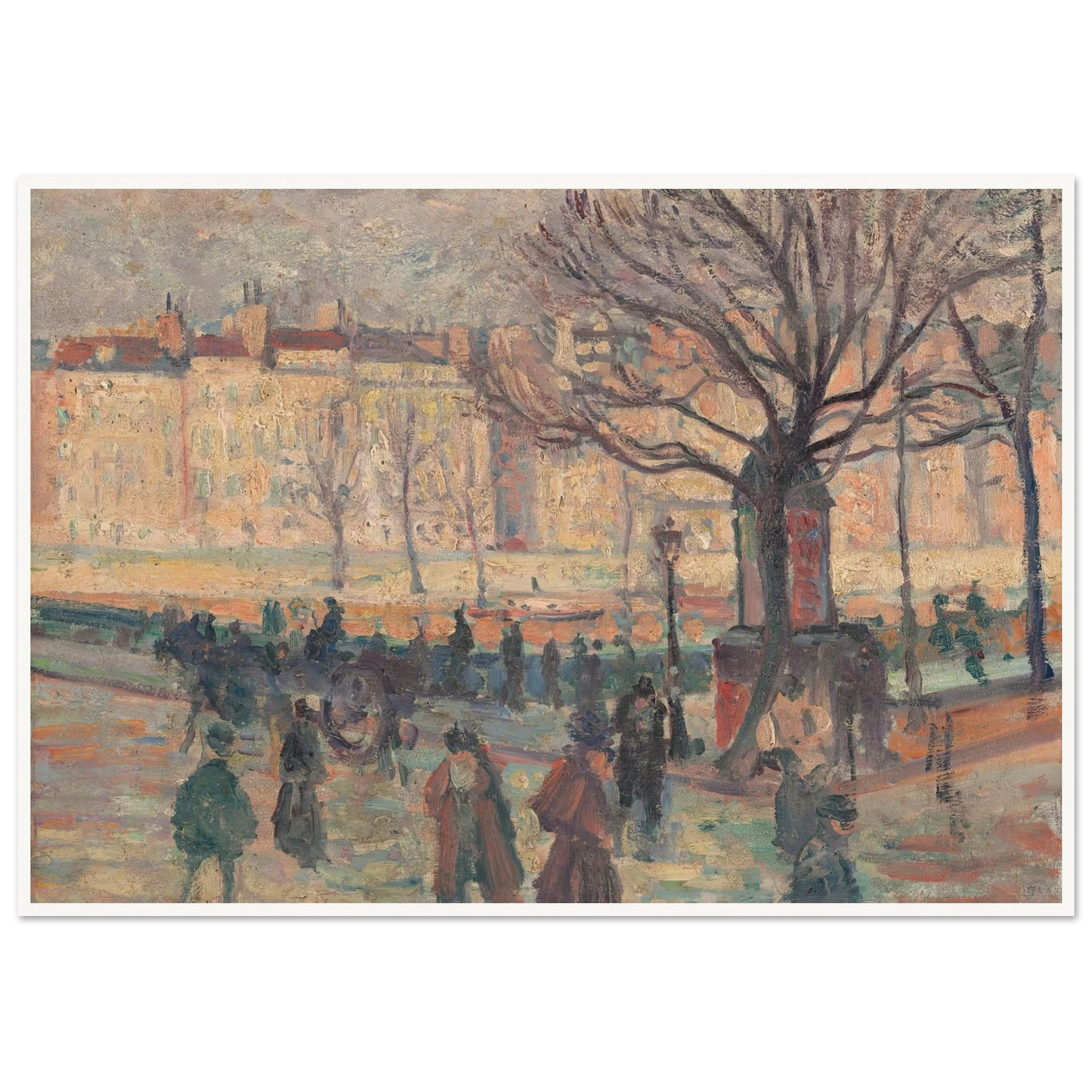 Paysage parisien. Bords de Seine Art Print | Maximilien Luce - Framed Poster - 30x40 cm / 12x16″ - Black frame