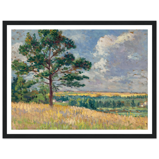 Paysage près de Méréville (circa 1905) Art Print | Maximilien Luce - Framed Poster - 30x40 cm / 12x16″ - Black frame