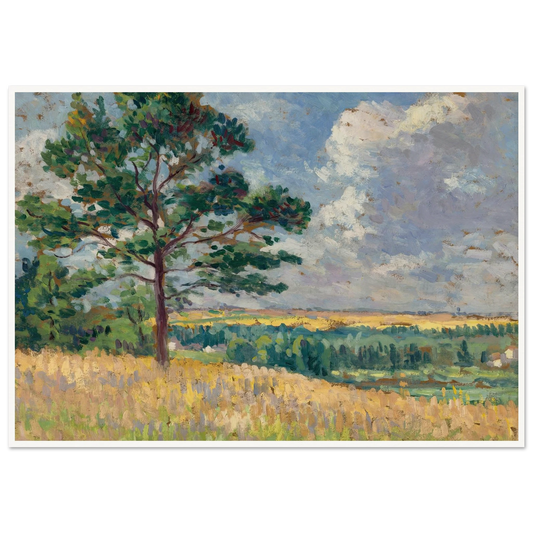 Paysage près de Méréville (circa 1905) Art Print | Maximilien Luce - Framed Poster - 30x40 cm / 12x16″ - Black frame