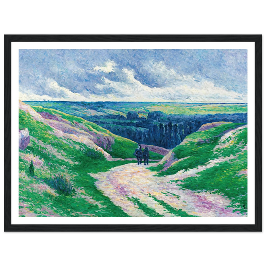 Paysage Près De Moulineux Sur Oise (circa 1902-03) Art Print | Maximilien Luce - Framed Poster - 30x40 cm / 12x16″ - Black frame