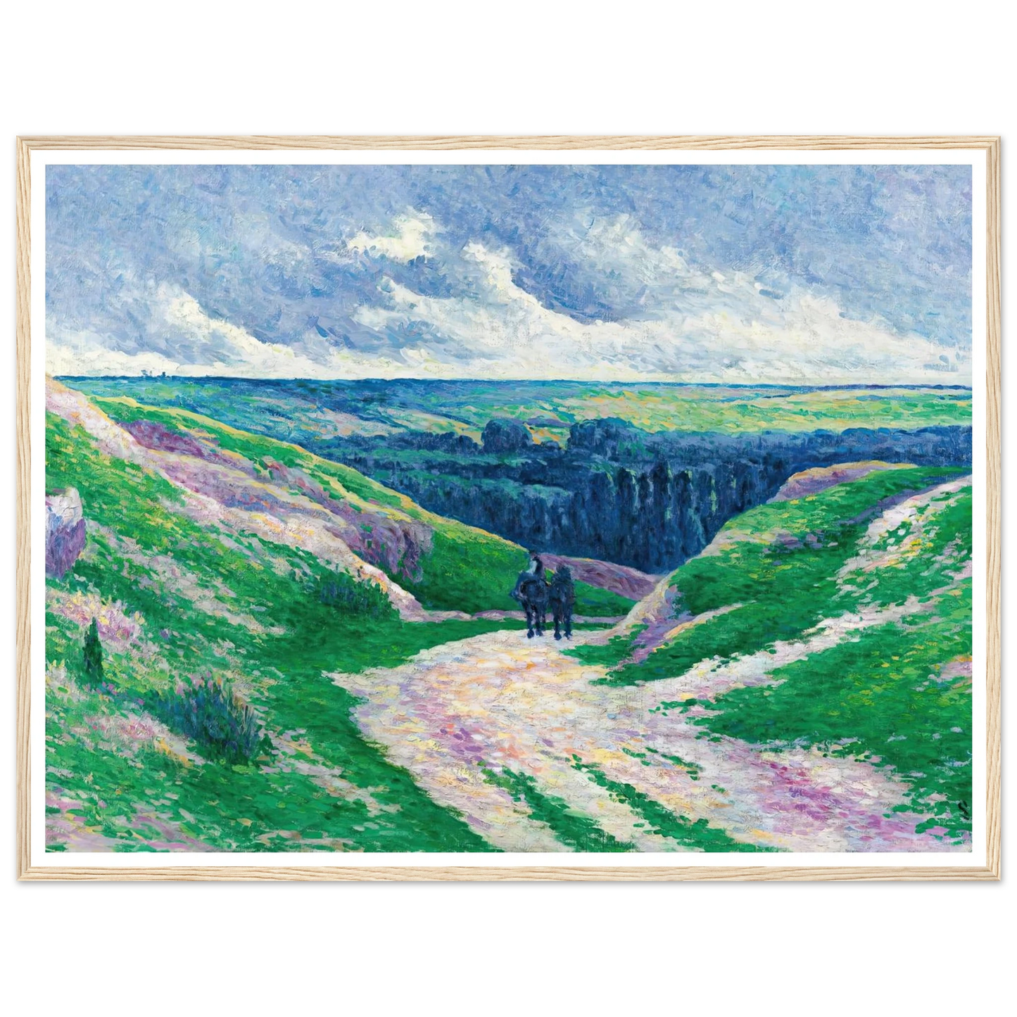 Paysage Près De Moulineux Sur Oise (circa 1902-03) Art Print | Maximilien Luce - Framed Poster - 30x40 cm / 12x16″ - Black frame